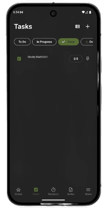 FlowNest App Interface - Tasks